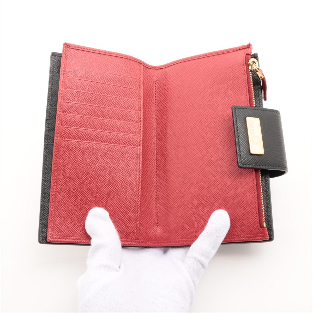 Prada Saffiano Smarto Robot Leather Wallet Black For Sale 1