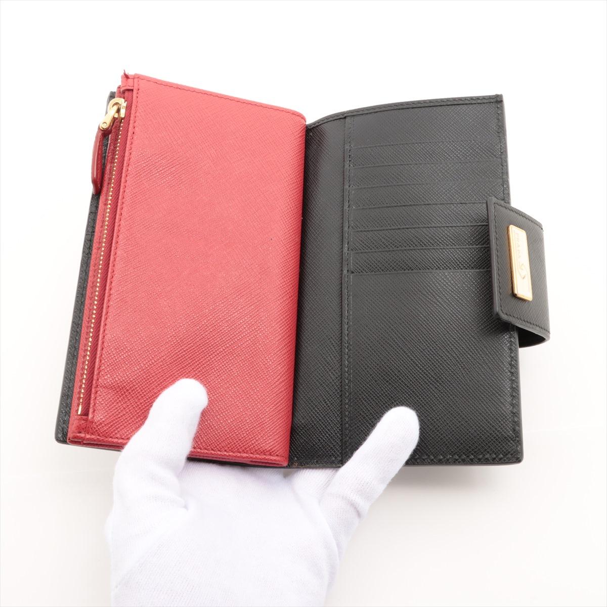 Prada Saffiano Smarto Robot Leather Wallet Black For Sale 2