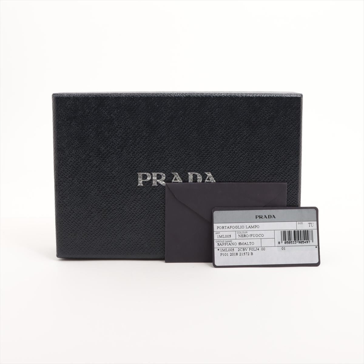 Prada Saffiano Smarto Robot Leather Wallet Black For Sale 5