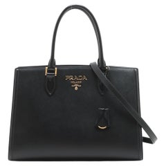 Prada Borsa a tracolla Saffiano a due vie Nero