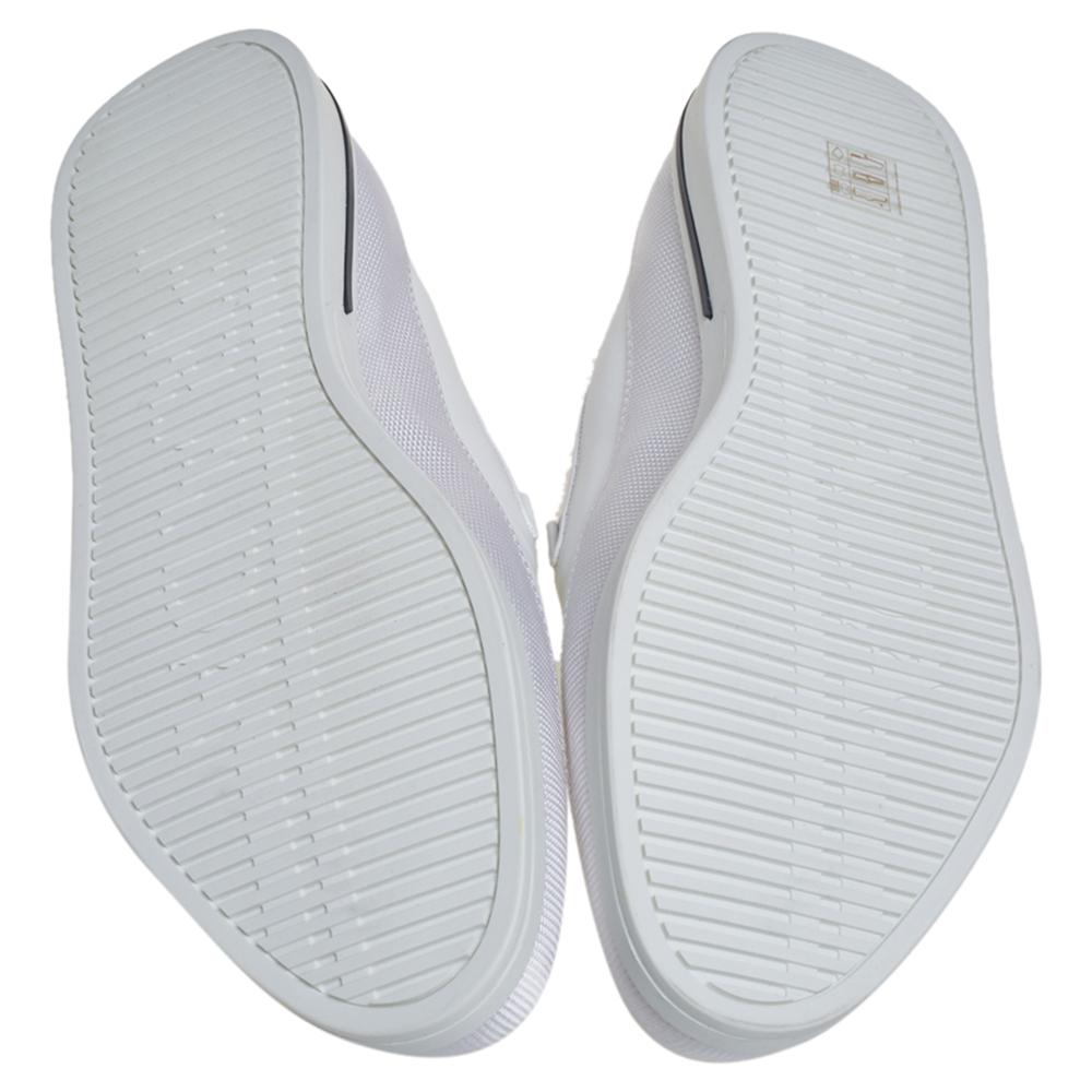 Prada Saint Tropez White Leather Slip-On Sneakers Size 43 In New Condition In Dubai, Al Qouz 2