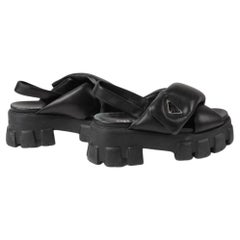 Prada Sandalen Monolith Puff Schwarz