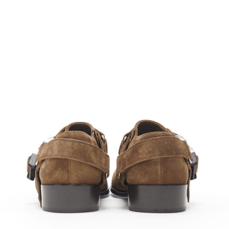 PRADA Chaussures de sport HAR en daim marron avec logo et boucle EU36 Pour femmes en vente