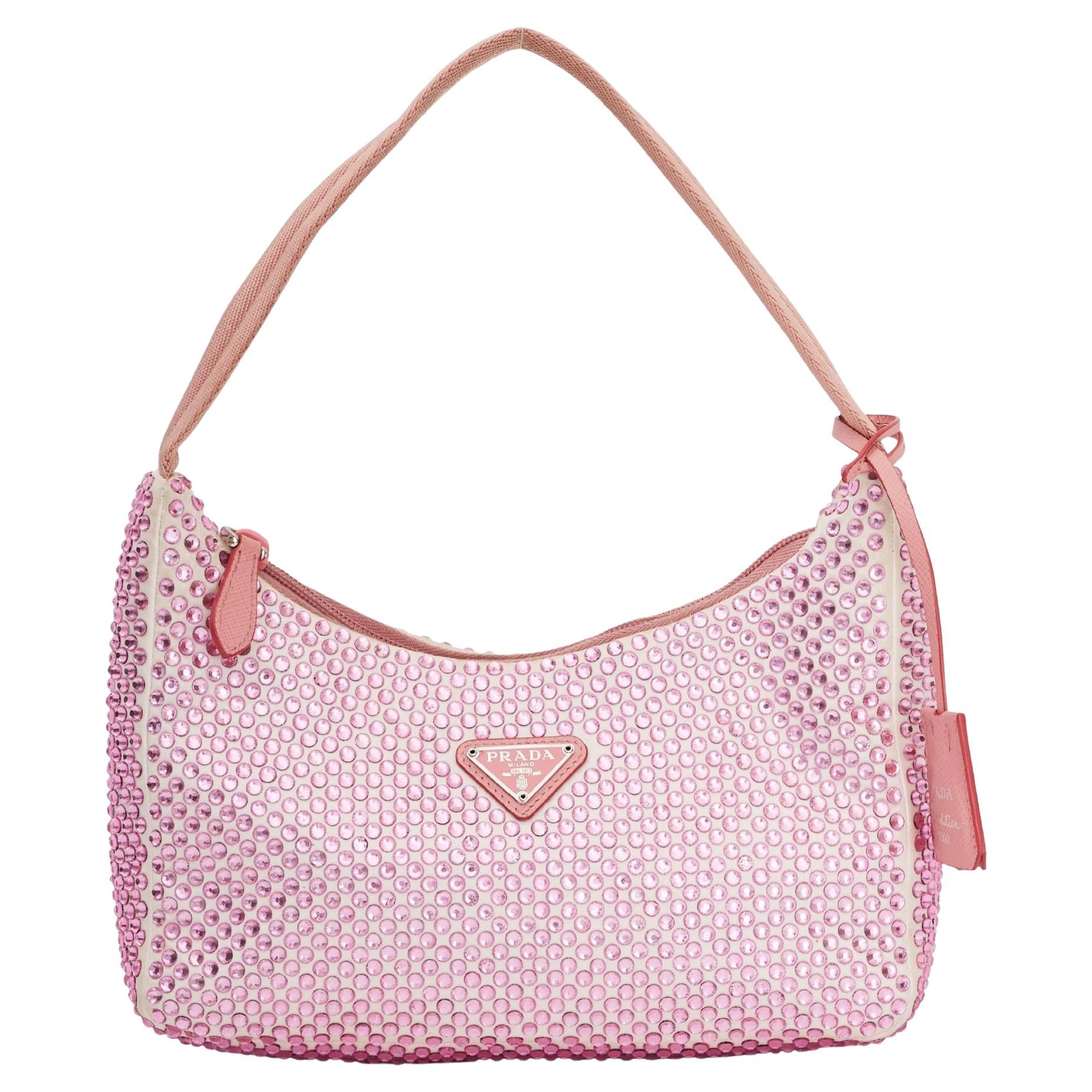 Re-edition 2000 double zip cloth crossbody bag Prada Pink in Cloth