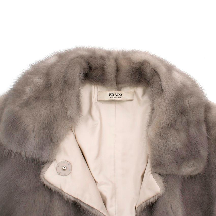 Prada Satin & Mink Fur Paneled Jacket - Size US 8 In Excellent Condition For Sale In London, GB