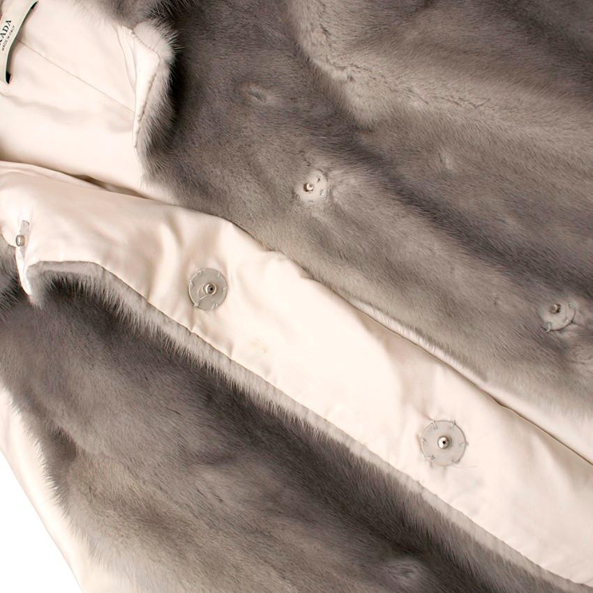 Women's or Men's Prada Satin & Mink Fur Paneled Jacket - Size US 8 For Sale