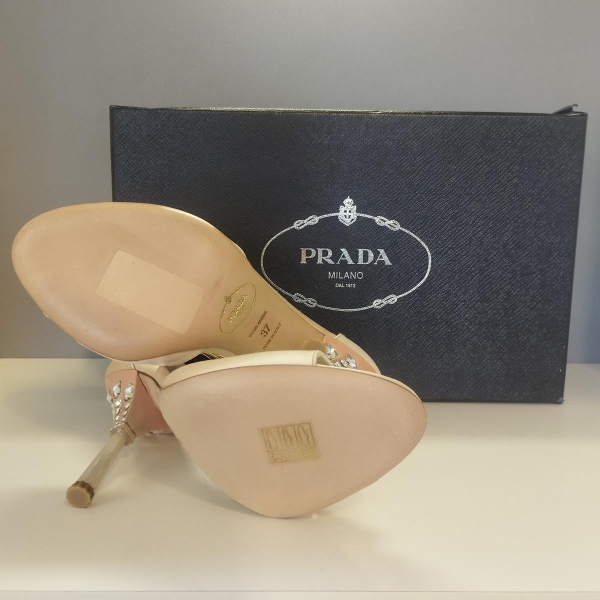 Prada Satin Sandals IT 37 For Sale 4