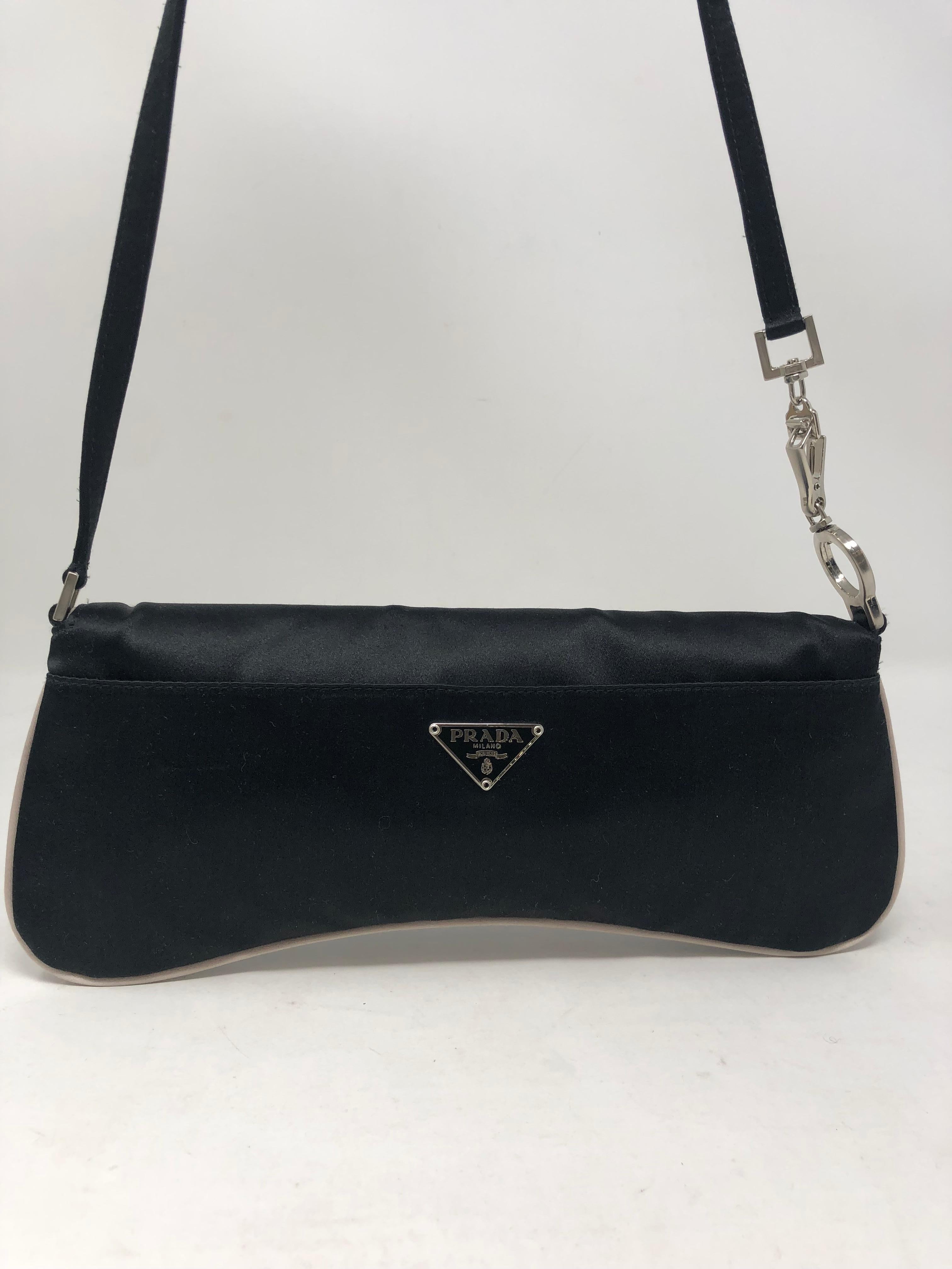 Prada Satin Shoulder Bag/ Clutch In Excellent Condition In Athens, GA