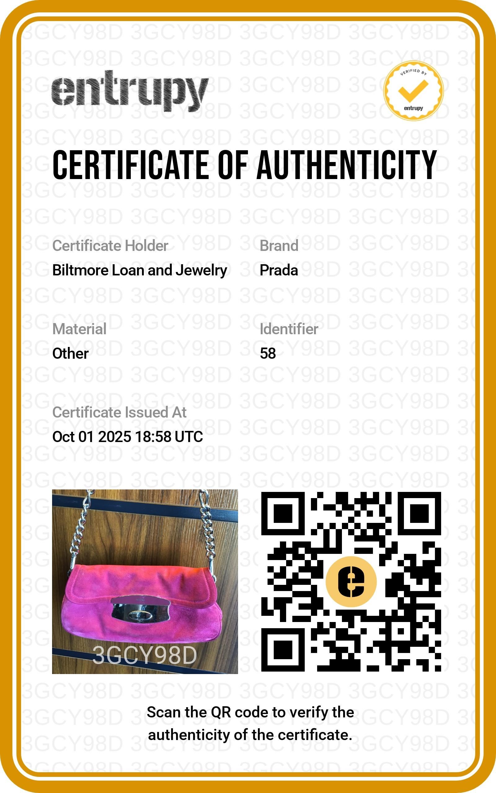 Prada - Sac à bandoulière en daim avec chaîne de son BR2664 en vente 7