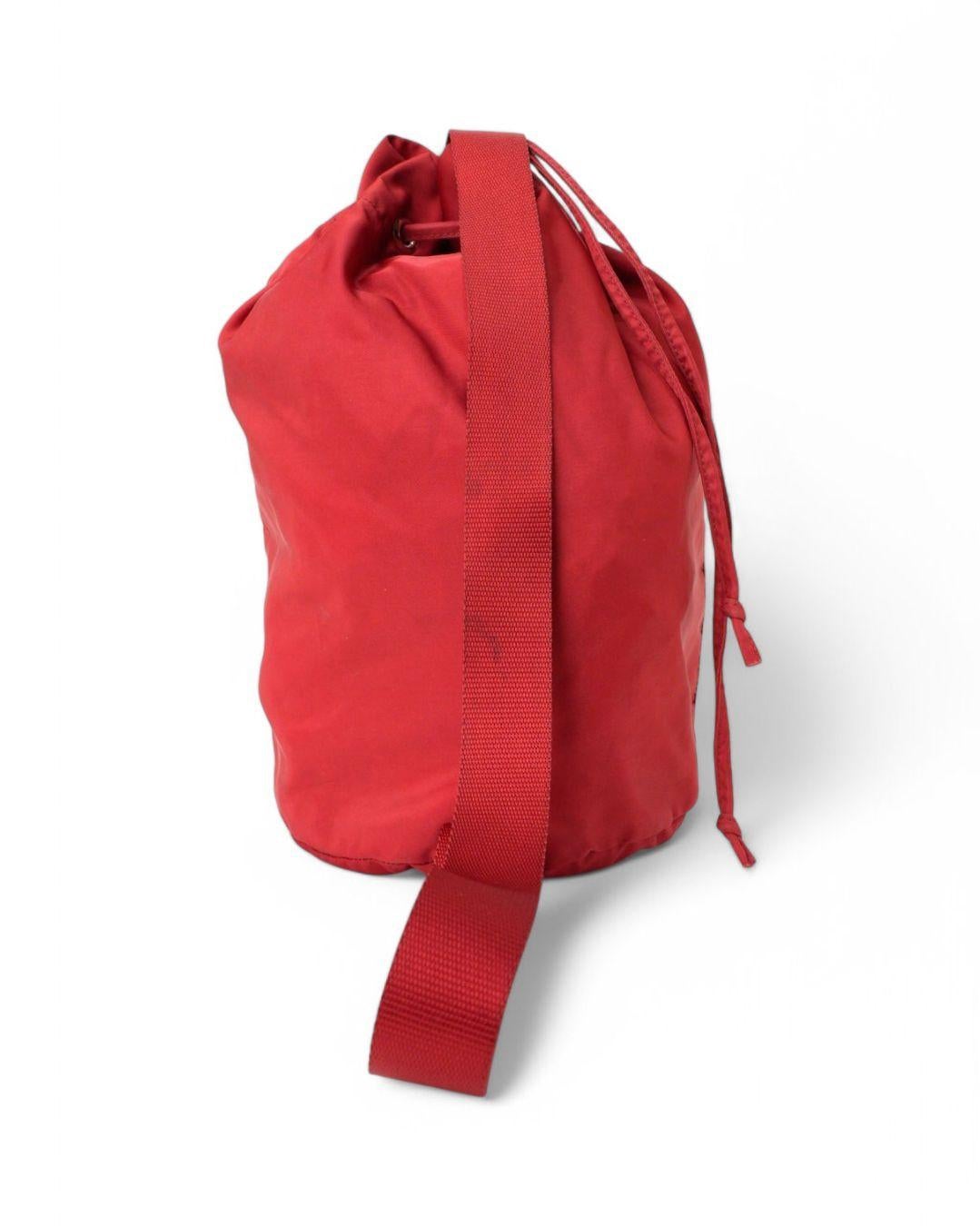 Women's Prada Bucket MM Nylon Red For Sale