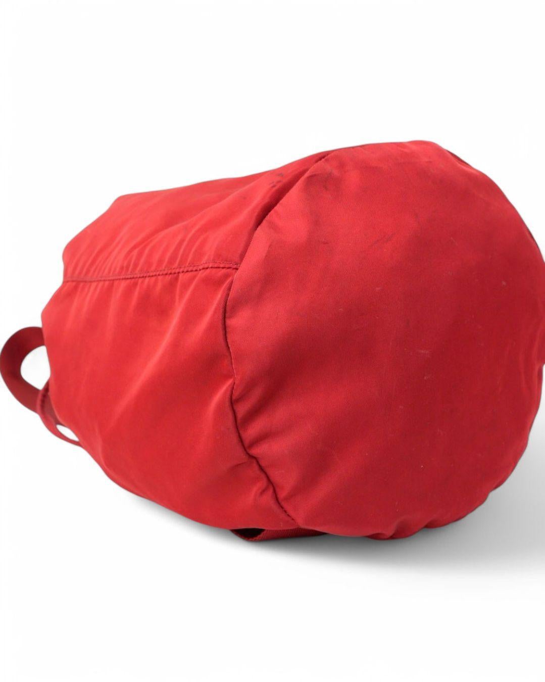 Prada Bucket MM Nylon Red For Sale 5