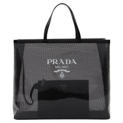 Prada Sequin Mesh Logo Large Tote
