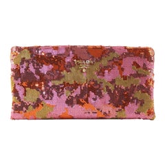 PRADA Sequin Multicolor Pink Clutch 2PR1214K