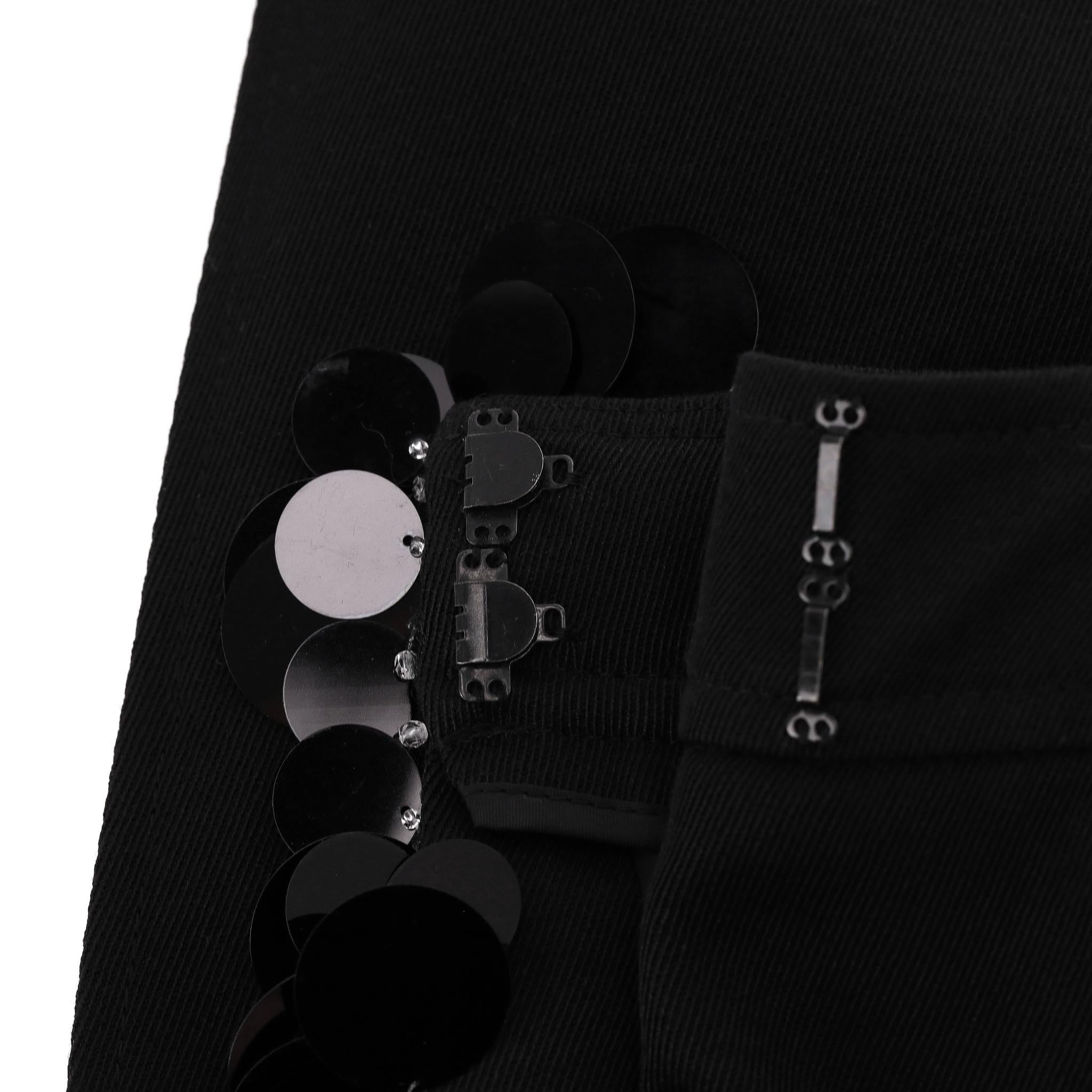 De las mujeres Prada Sequin Trimmed Virgin Wool Midi Skirt en venta