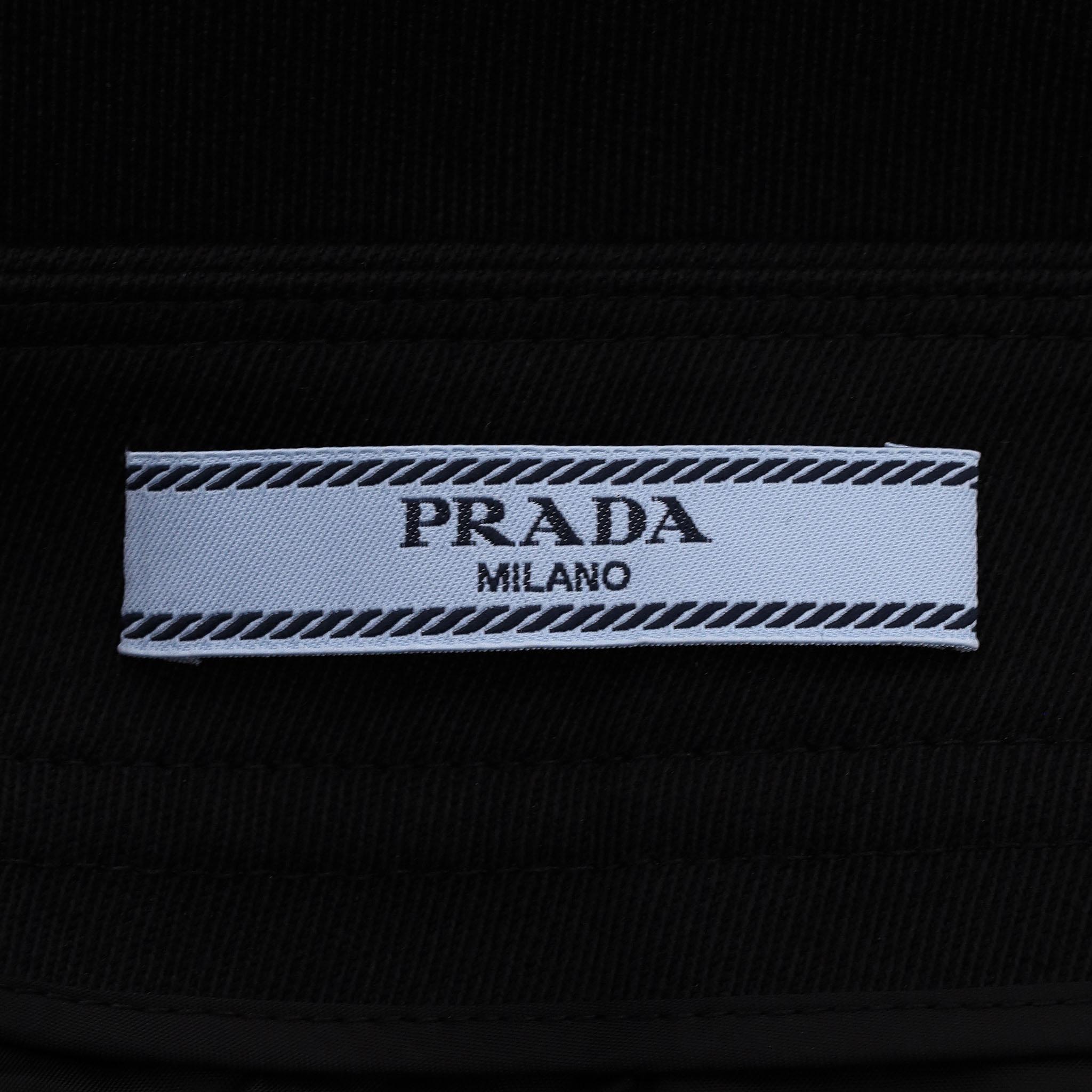 Prada Sequin Trimmed Virgin Wool Midi Skirt en venta 1