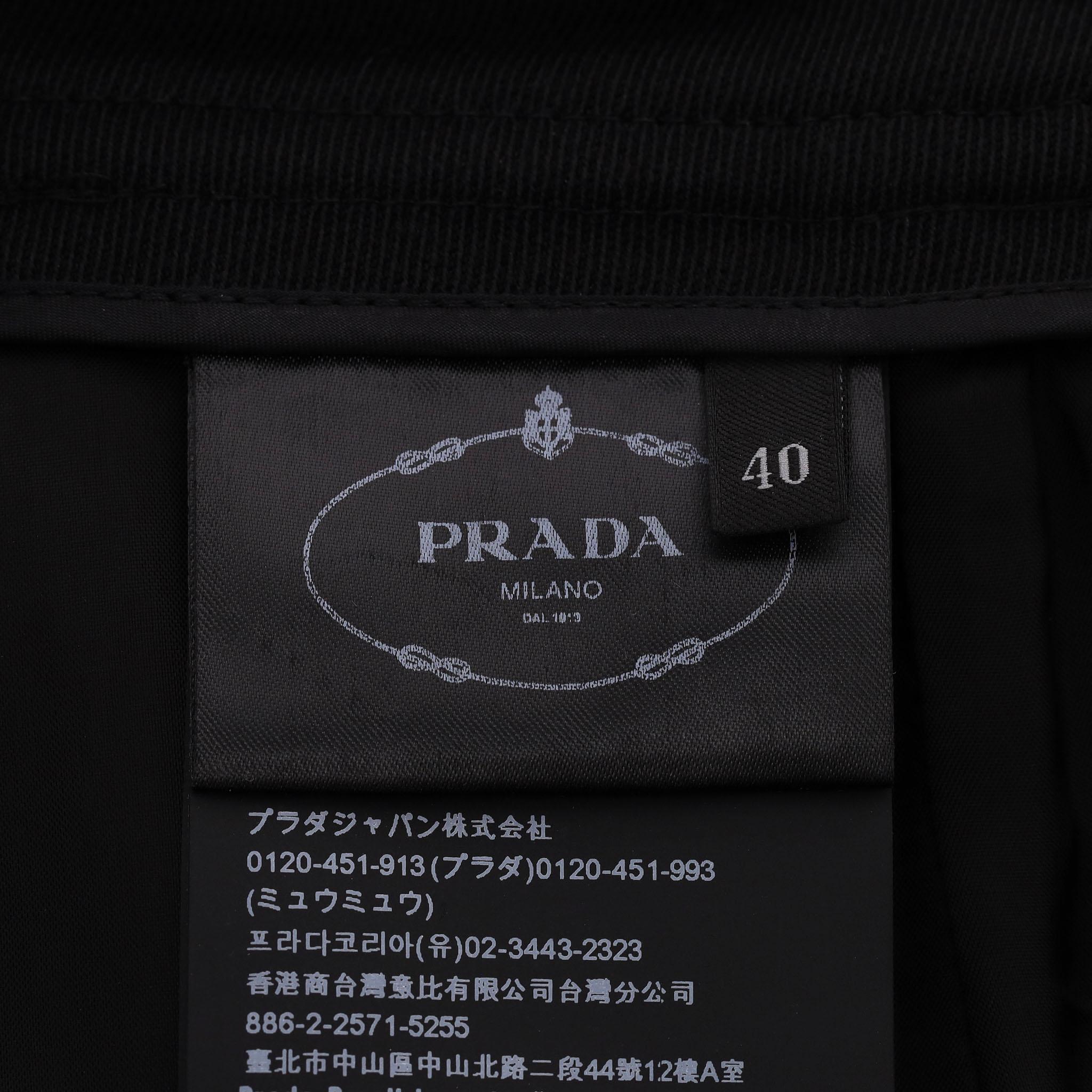 Prada Sequin Trimmed Virgin Wool Midi Skirt en venta 2