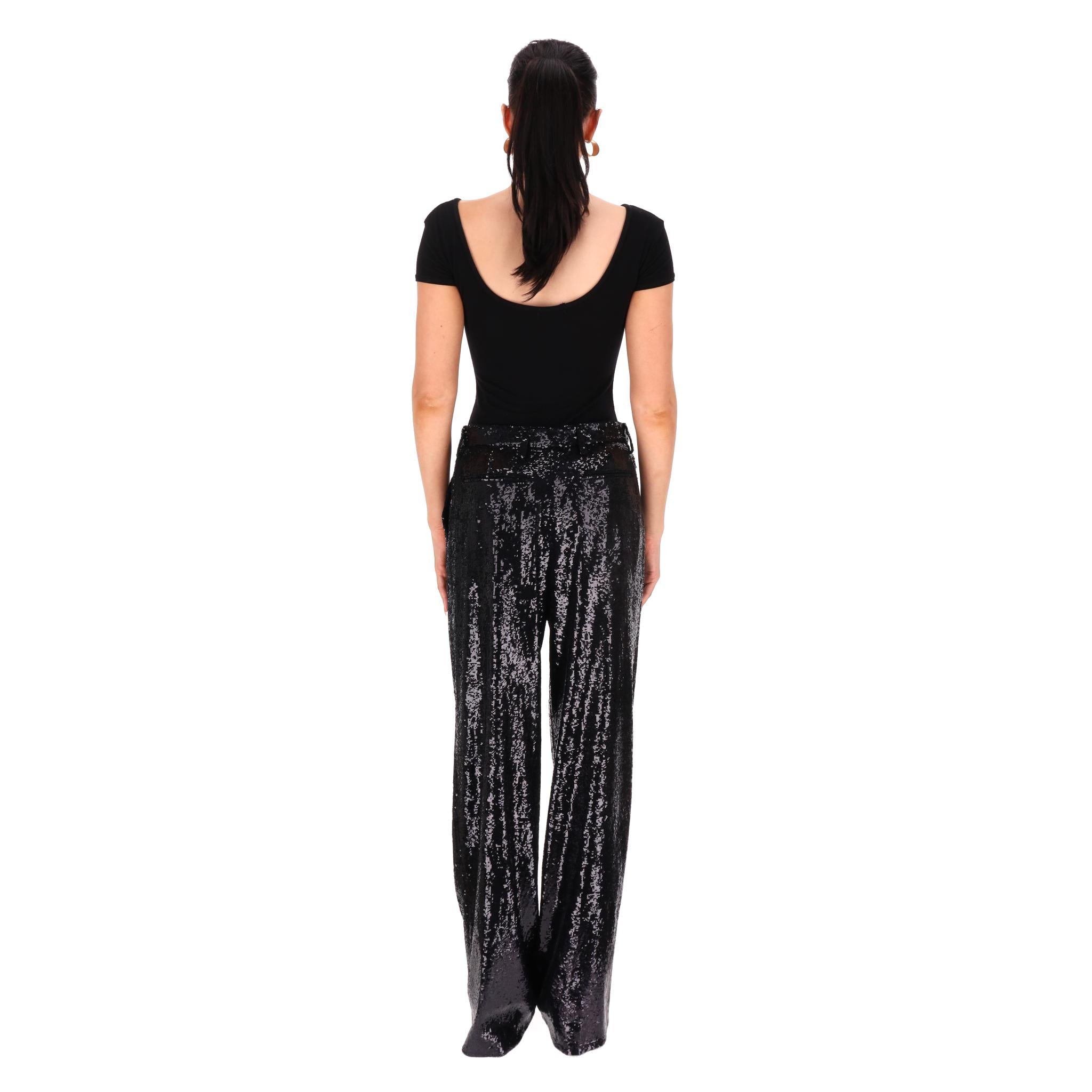 Prada Pailletten-Hose mit weitem Bein im Zustand „Hervorragend“ im Angebot in London, GB