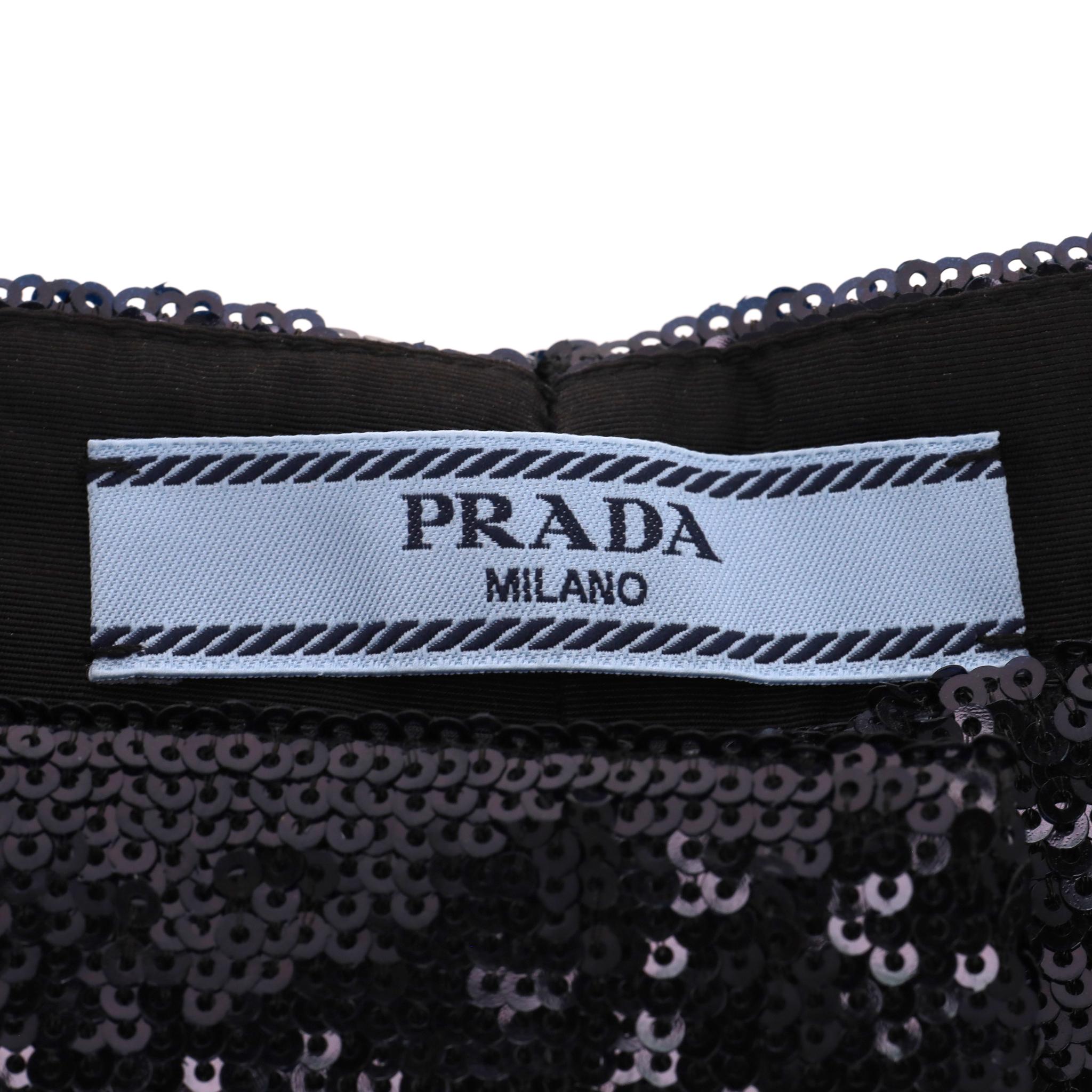 Prada Pailletten-Hose mit weitem Bein Damen im Angebot