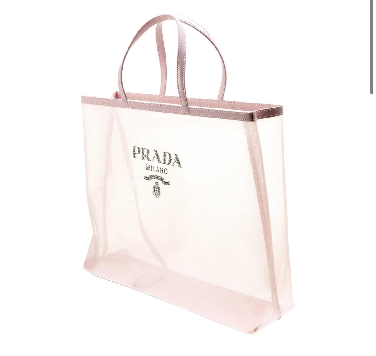 Beige Prada Sequined 2021 Rete Paillettes Tote
