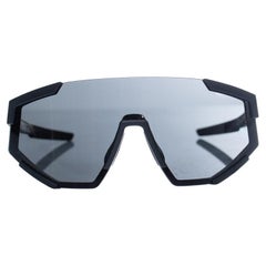 Prada, shield sunglasses in black