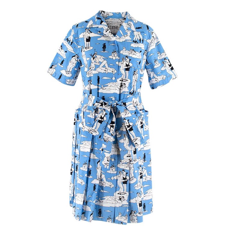 Prada Shirt Printed Kissing Sailor Shirt Dress XXS 38