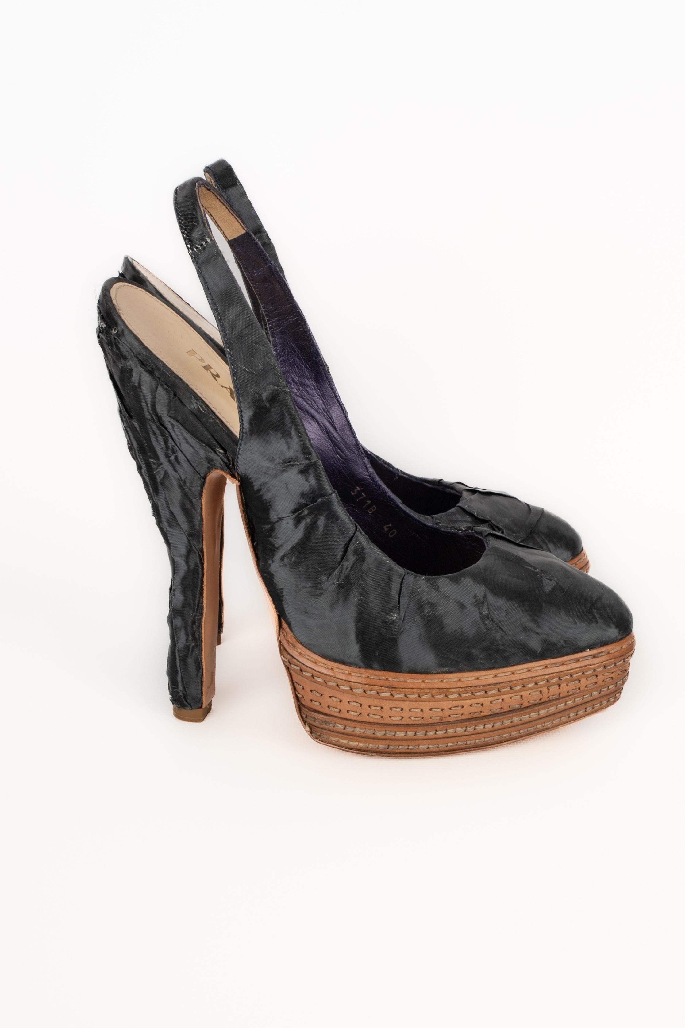 Black Prada shoes / stilettoes For Sale