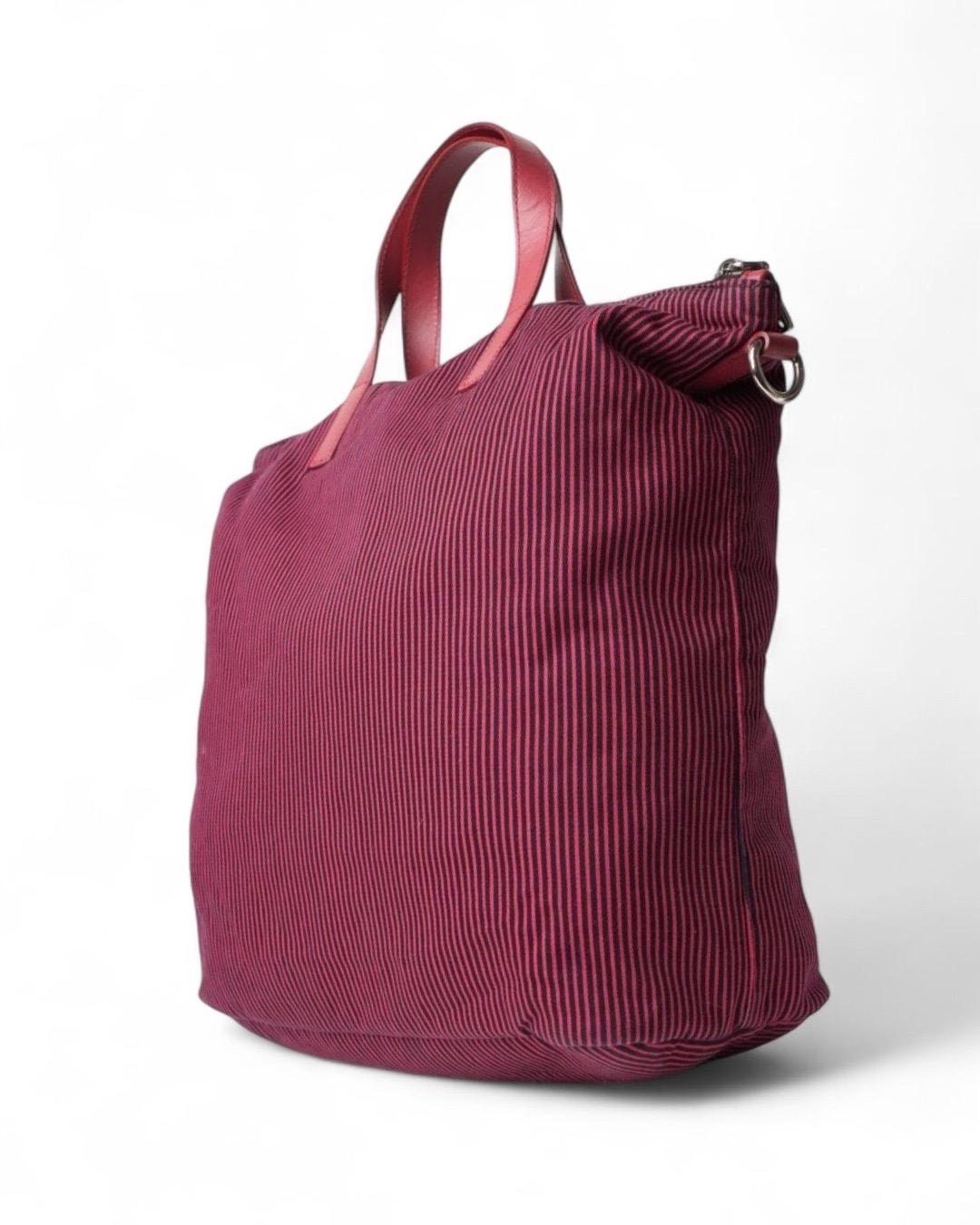 Prada Shopper Vertical Medio Righe Rossa en venta 1