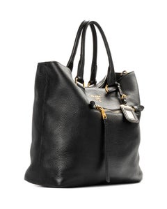 Prada Shopper Zip Vertical Medium Black
