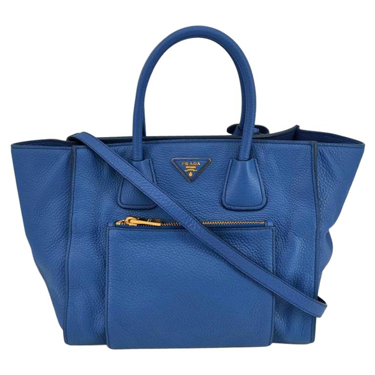 PRADA Shoulder bag in Blue Leather at 1stDibs