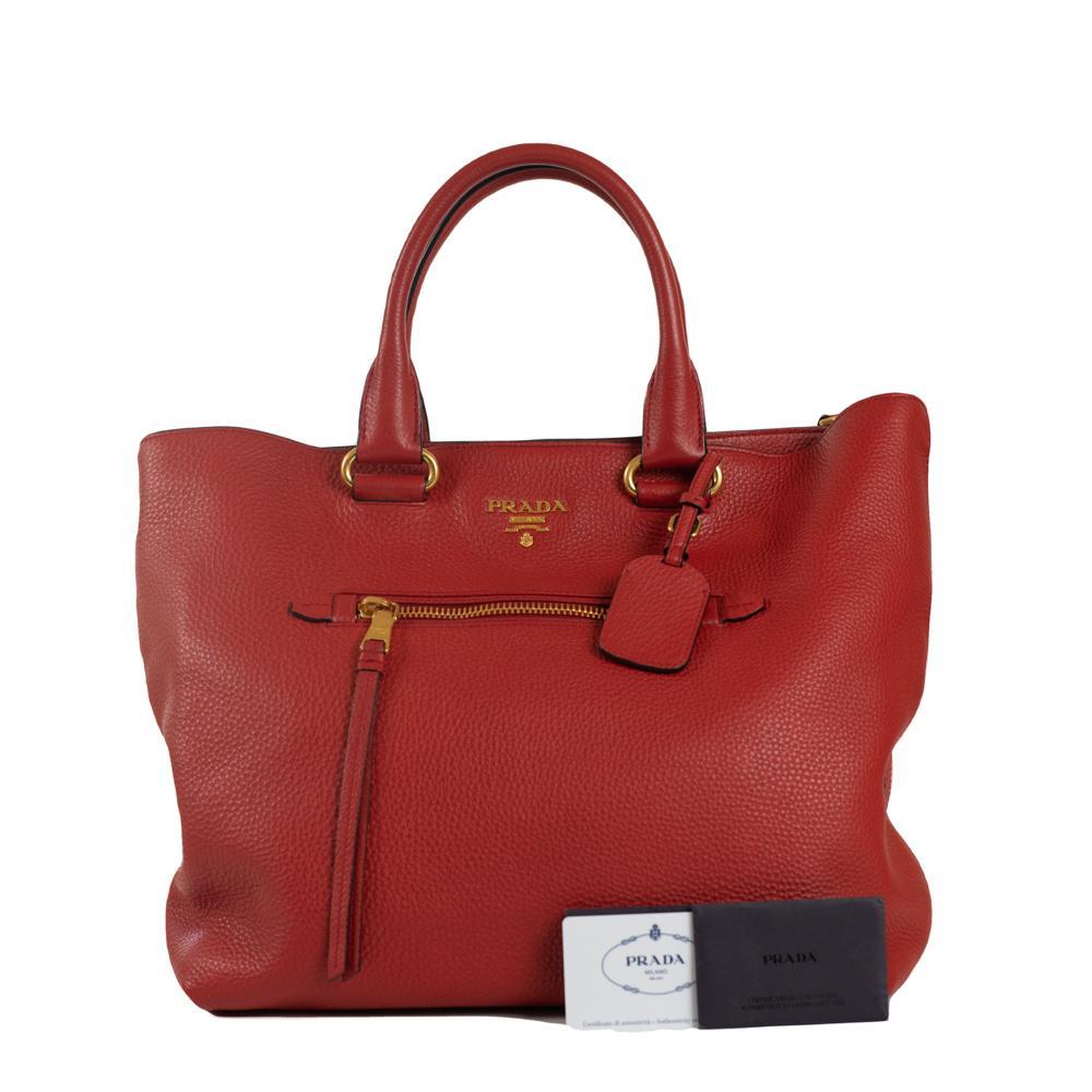 PRADA Shoulder bag in Red Leather 9