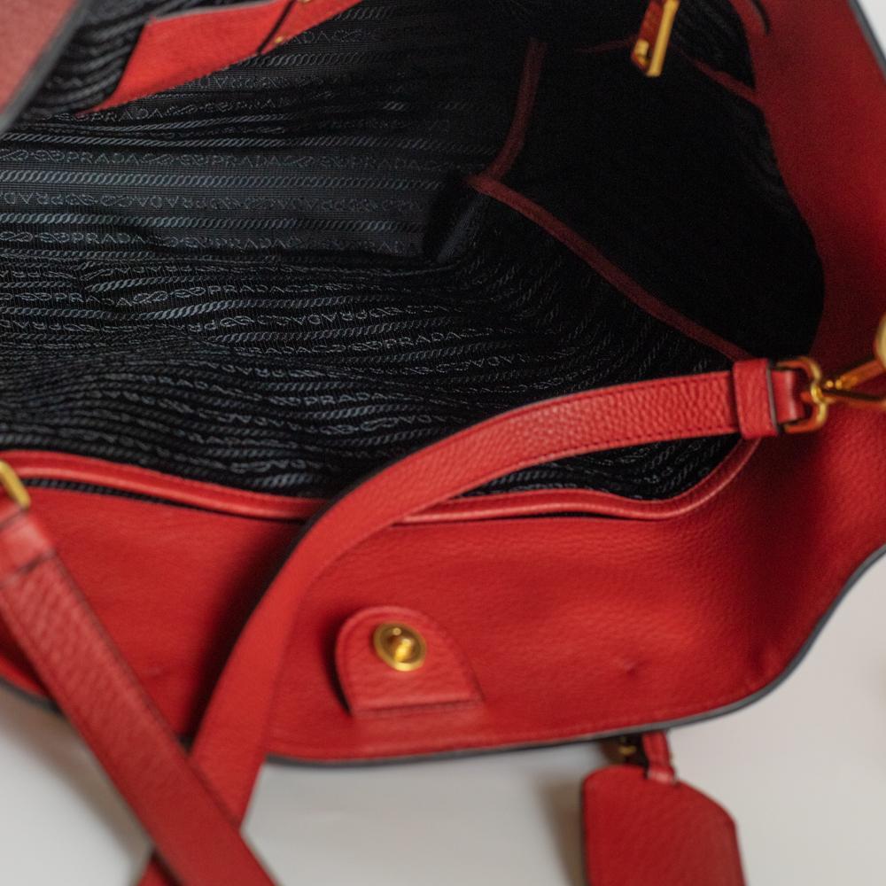 PRADA Shoulder bag in Red Leather 1
