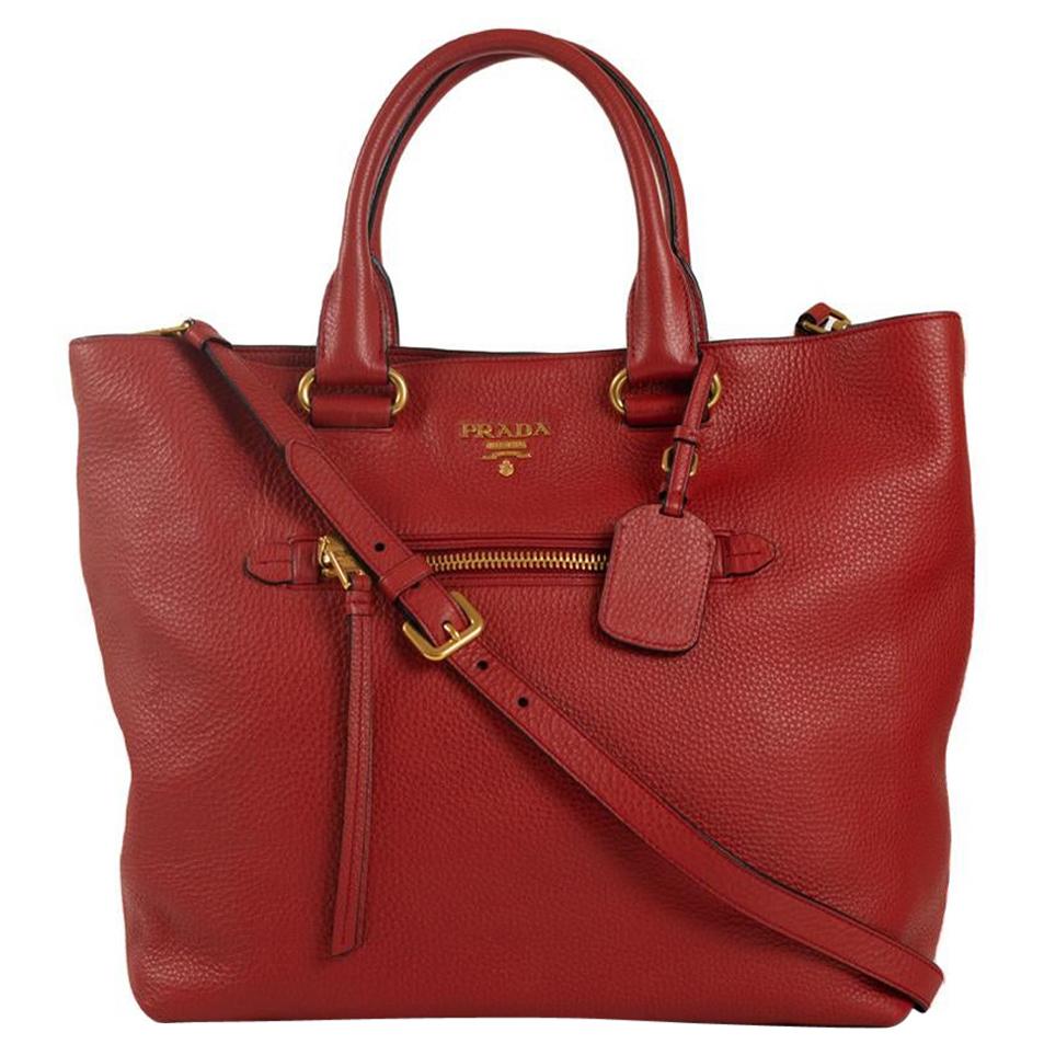 PRADA Shoulder bag in Red Leather