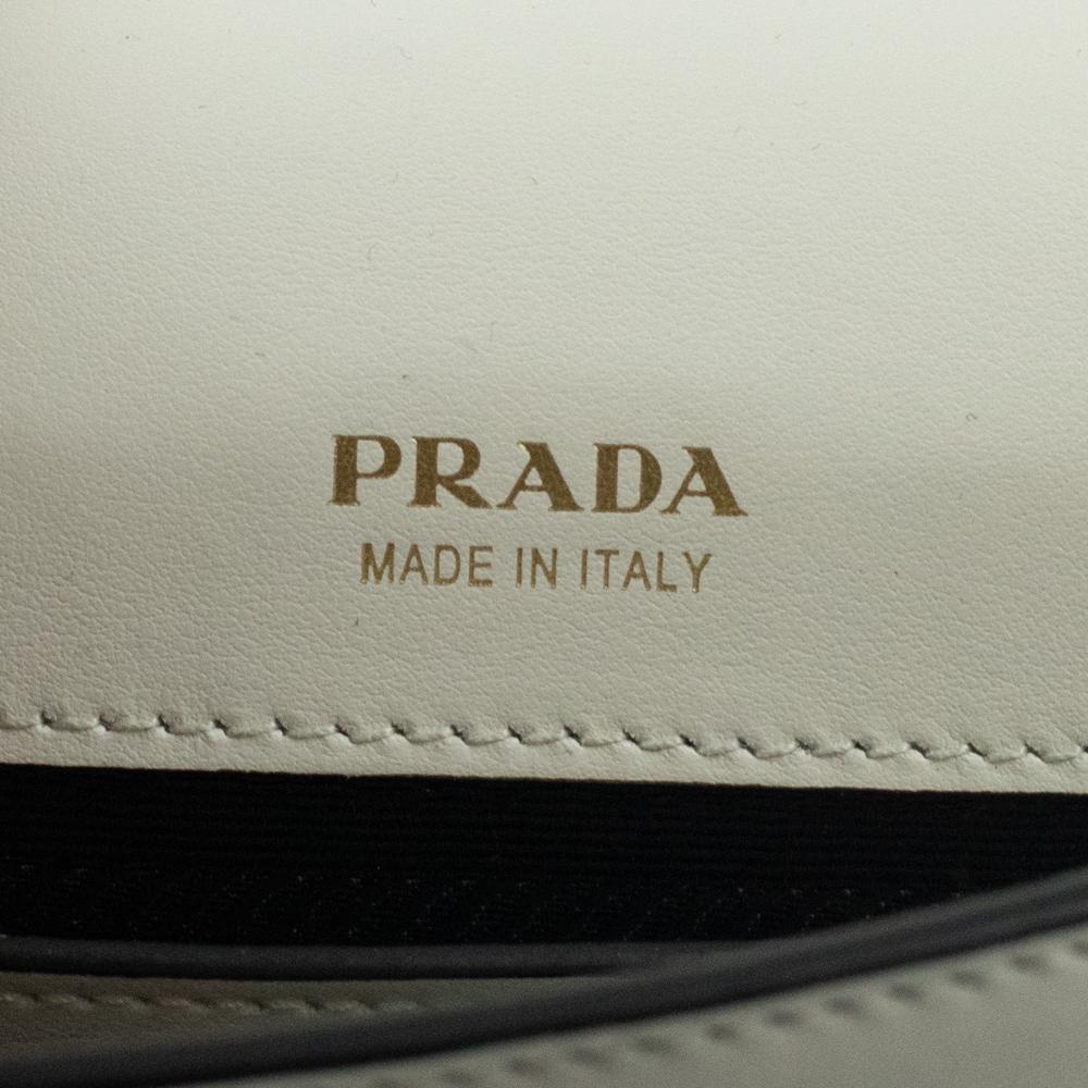 Gray PRADA Shoulder bag in White Leather