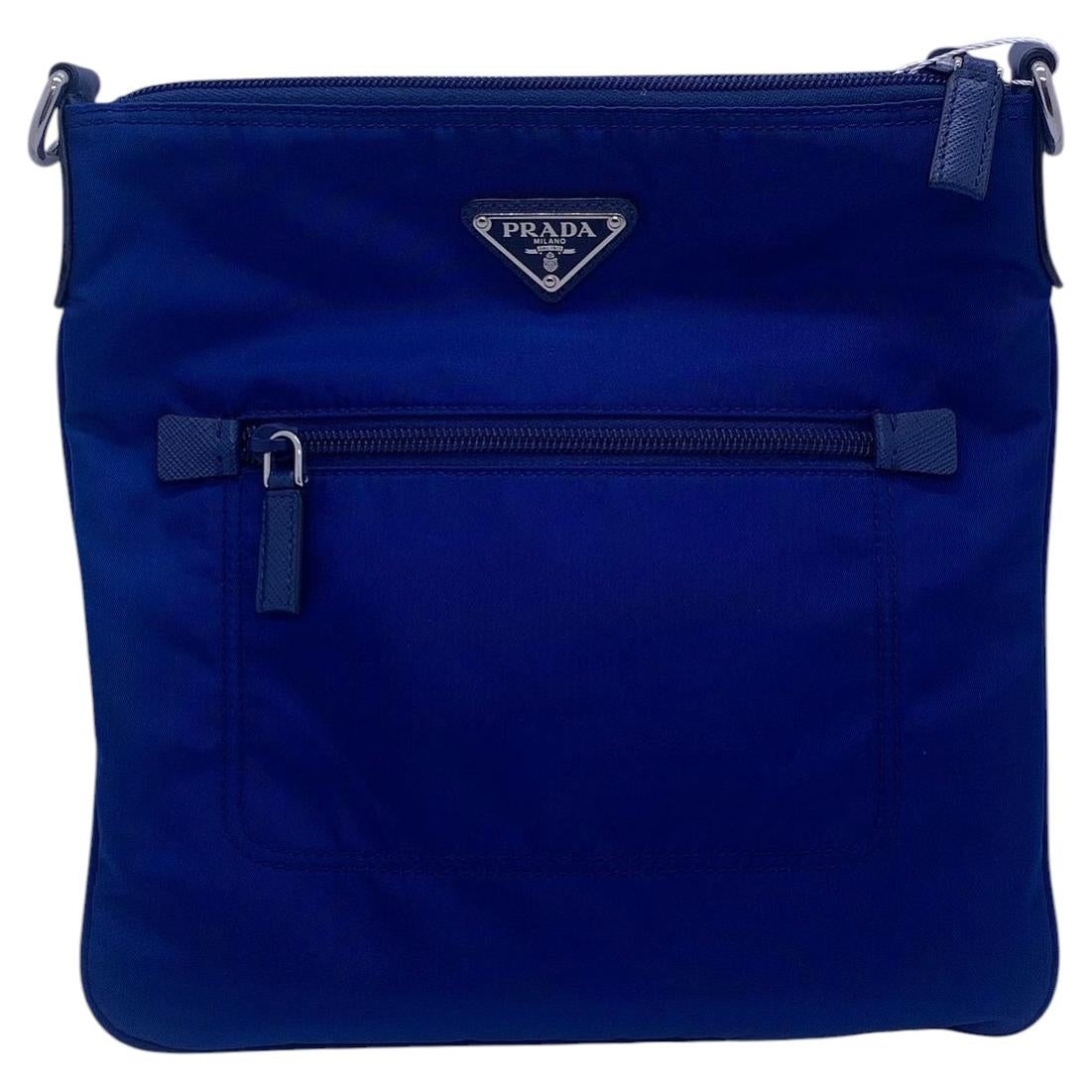 PRADA Shoulder Bag Nylon Navy Handbag Man Bag Italy For Sale