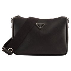 Prada Shoulder Bag with Utility Strap Saffiano Leather Small