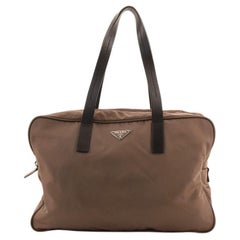 Prada Side Pocket Boston Bag Tessuto with Leather Medium