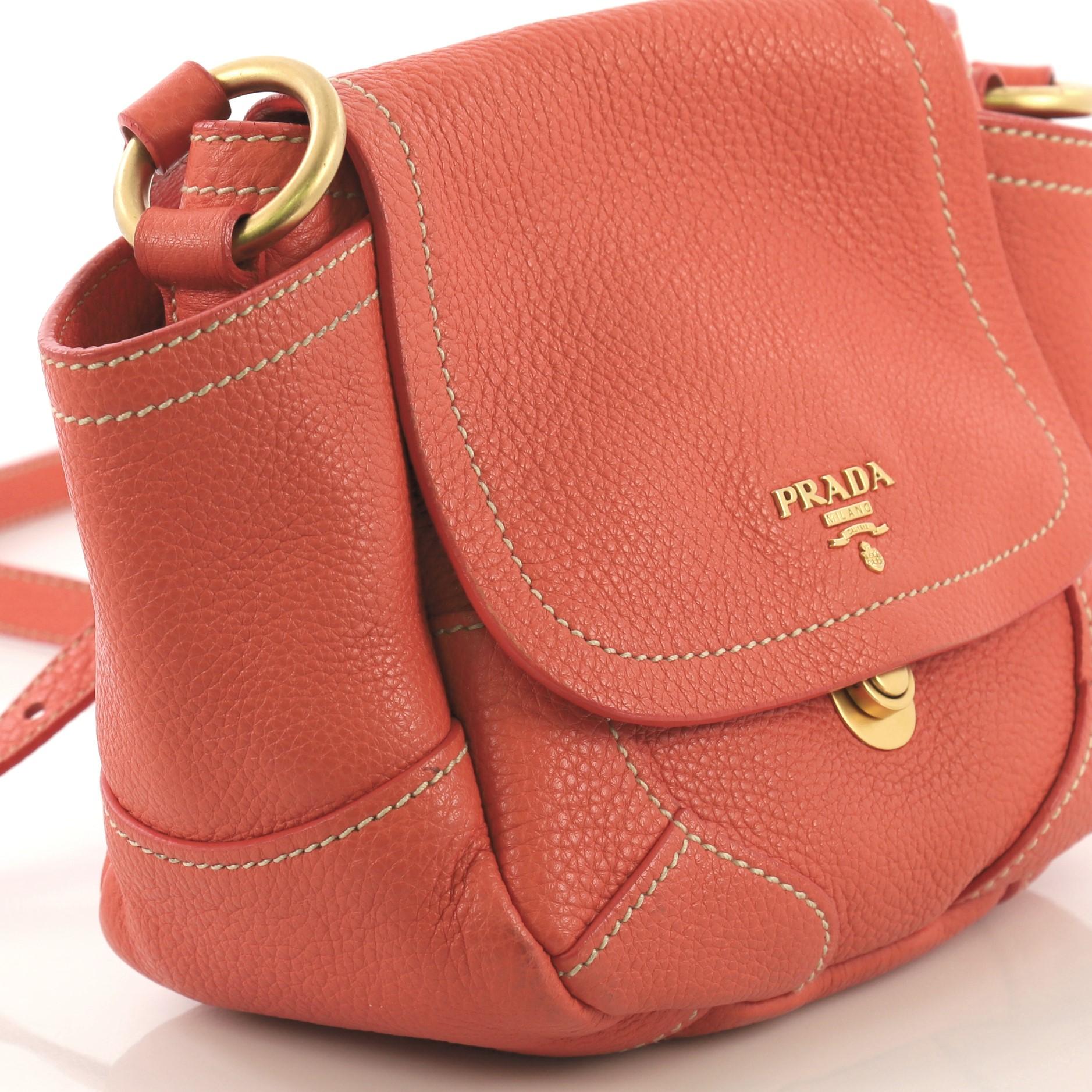 Women's or Men's Prada Side Pocket Crossbody Bag Vitello Daino Mini