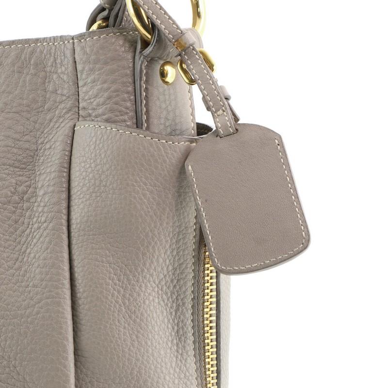 Prada Seitentasche Reißverschluss Hobo Vitello Daino groß 2