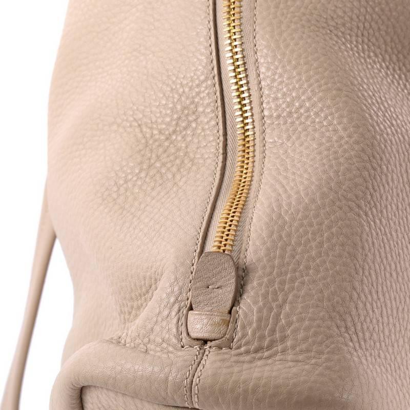 Prada Side Zip Convertible Shopper Tote Cervo Leather Large 1
