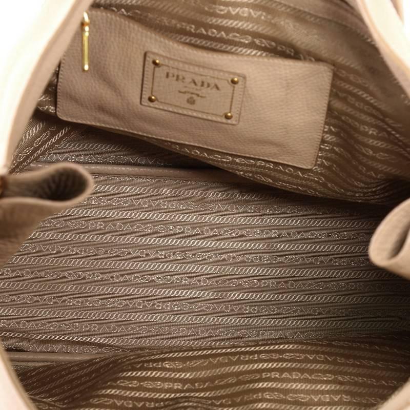 Prada Side Zip Convertible Shopper Tote Cervo Leather Large 4