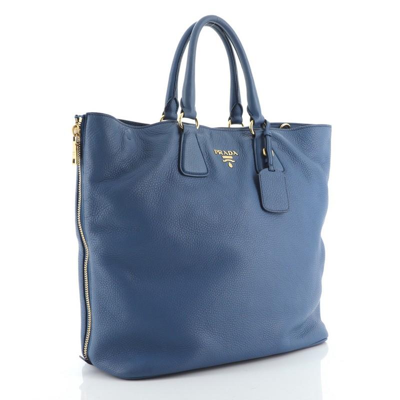 navy blue side zip tote bag