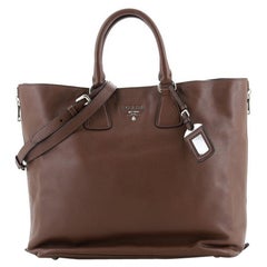 Prada Side Zip Convertible Tote Vitello Daino Large