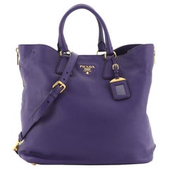 Prada Side Zip Convertible Tote Vitello Daino Large