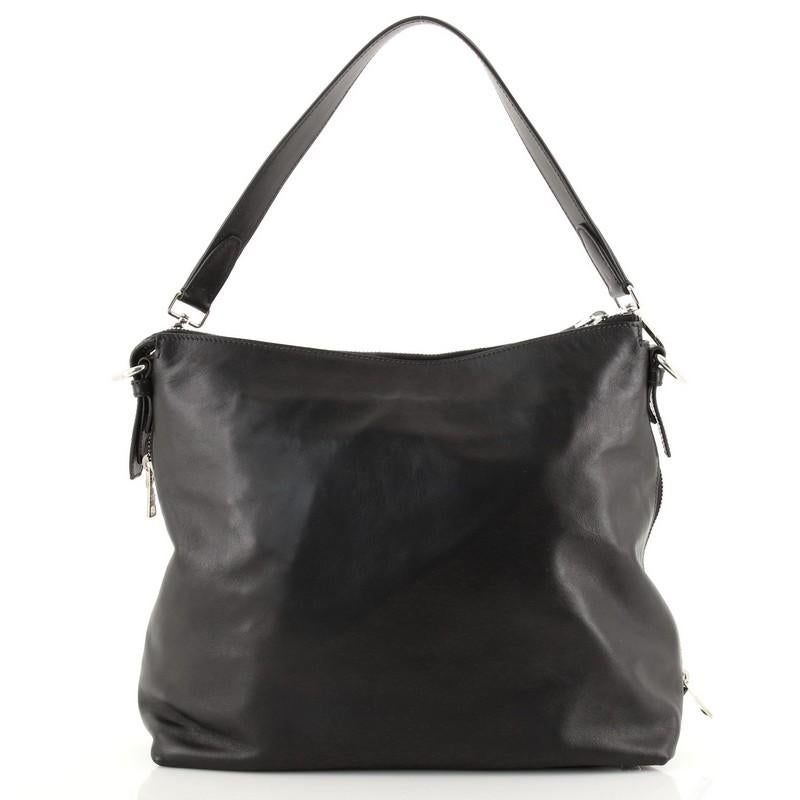 Prada Side Zip Hobo Soft Calf Large In Good Condition In NY, NY