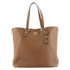 Prada Side Zip Shopper Tote Vitello Daino Large