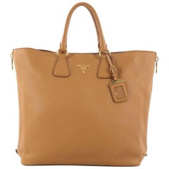Prada Side Zip Shopper Tote Vitello Daino Large