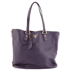 Prada Shopper-Tasche mit seitlichem Reißverschluss Vitello Daino Groß