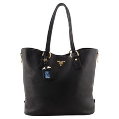 Prada Shopper Tote Vitello Daino Groß mit seitlichem Reißverschluss