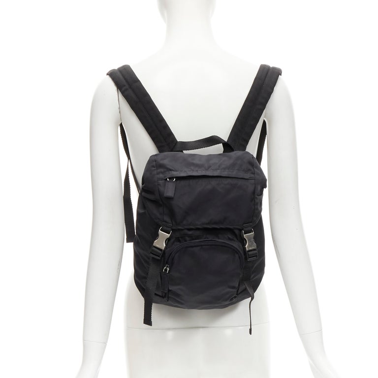 PRADA Signature Tessuto Nylon black triangle logo double  display picture 3