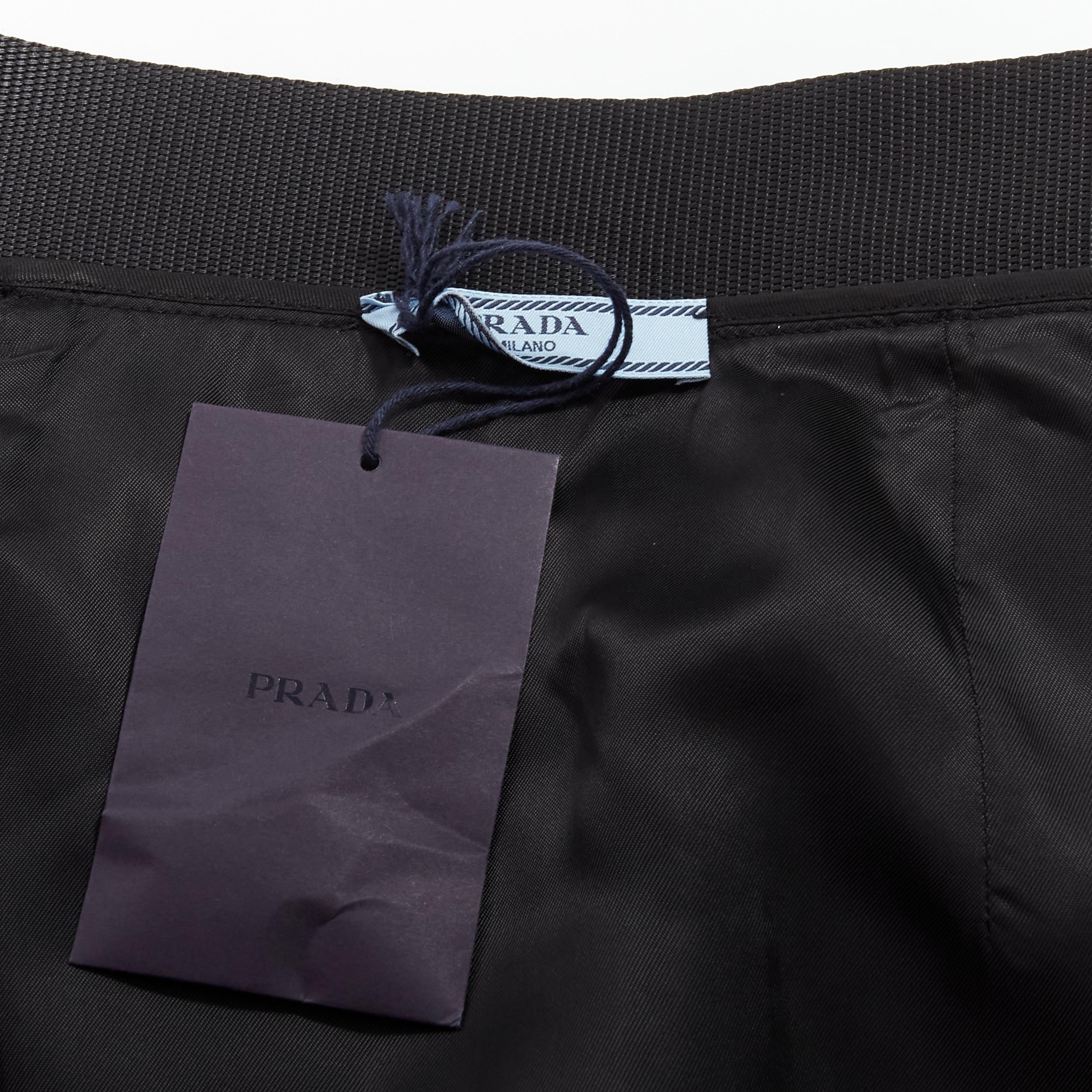 PRADA Signature Triangle flap pouch pocket nylon belted nylon skirt S 3